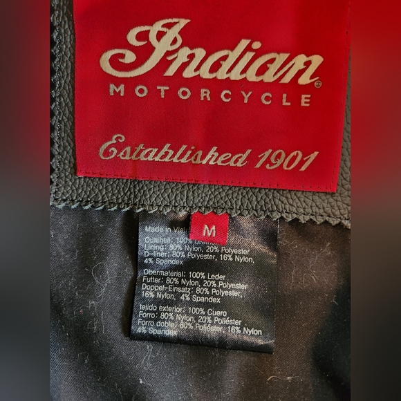 Indian Leather Cafe style jacket - size M - Picture 7 of 14